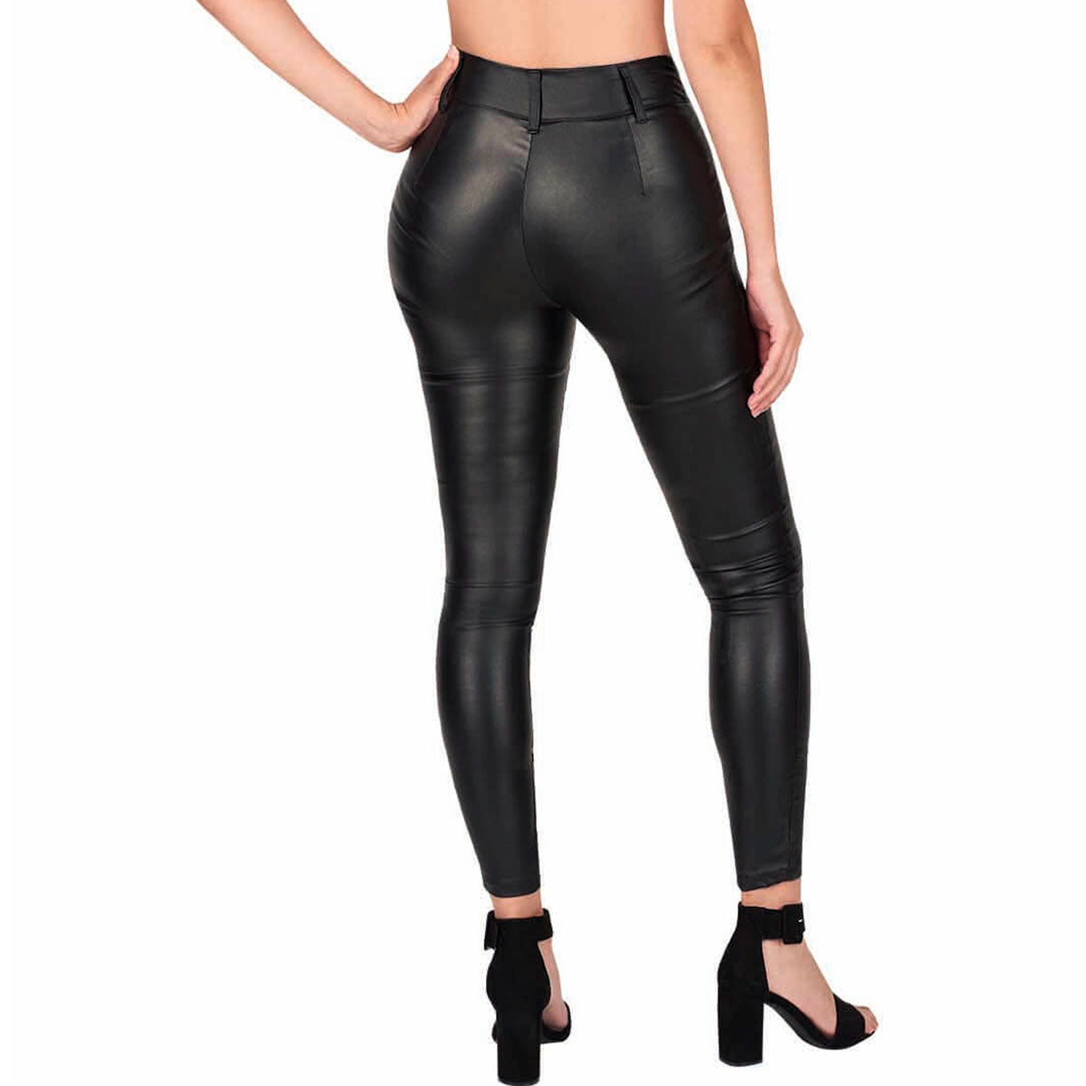 Pantalon Para Mujer TREVO 1034-07 Negro Tipo Cuero – CASTALIA
