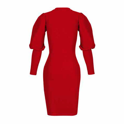 Vestido Corto Para Mujer TREVO 1043-12 Rojo con Botones Dorados