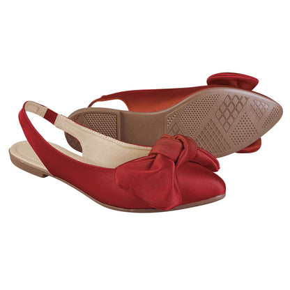 Balerina Para Mujer CASTALIA 124-88 Rojo Con Moño