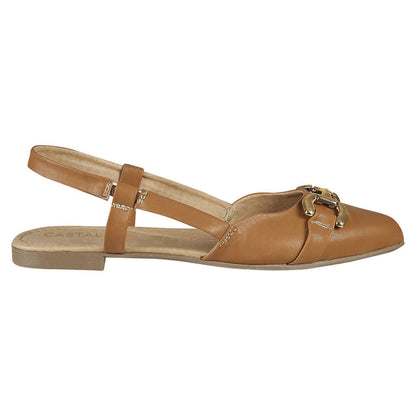 Balerina Para Mujer CASTALIA Camel con Detalle Dorado 157-21