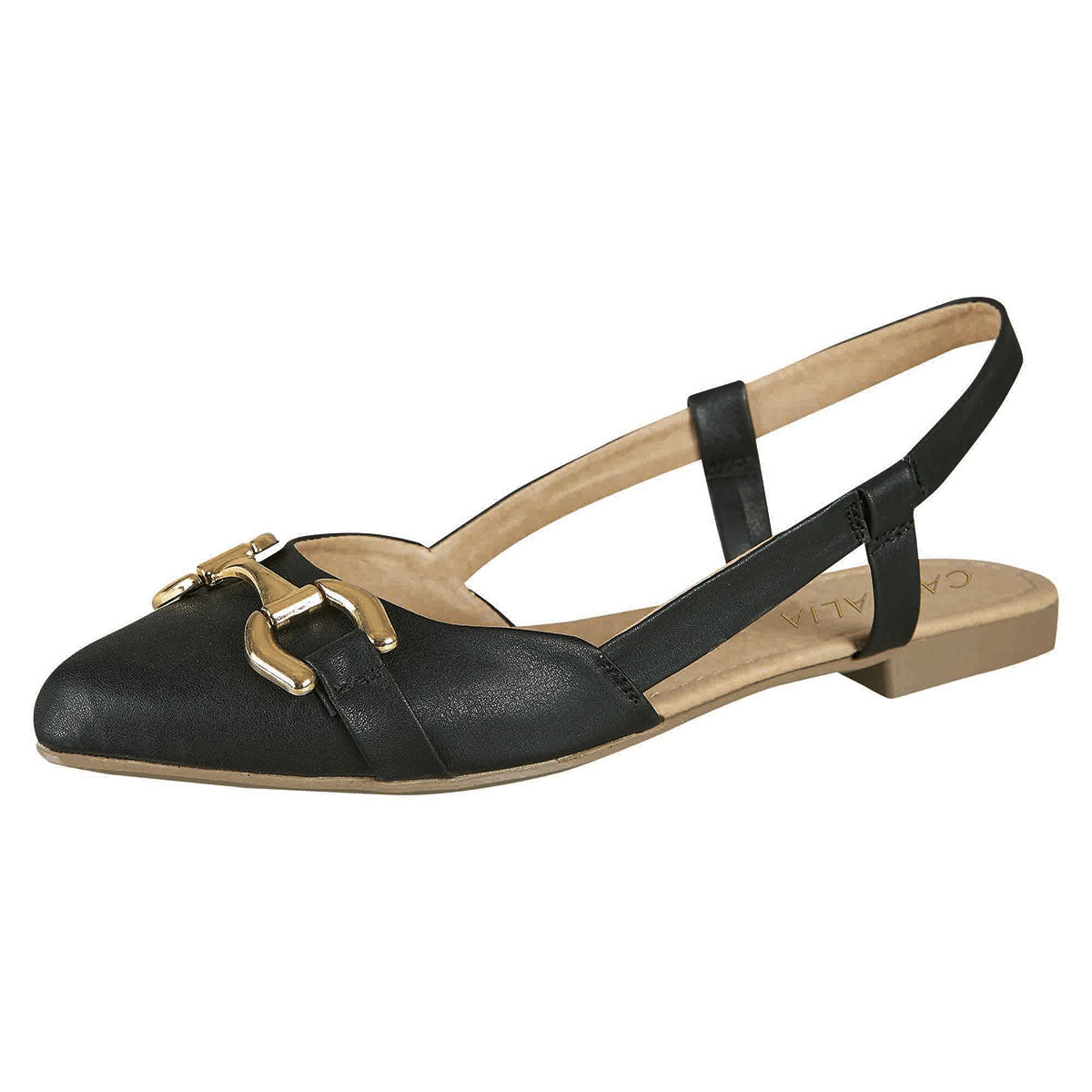 Balerina Para Mujer CASTALIA Negro con Detalle Dorado 157-22