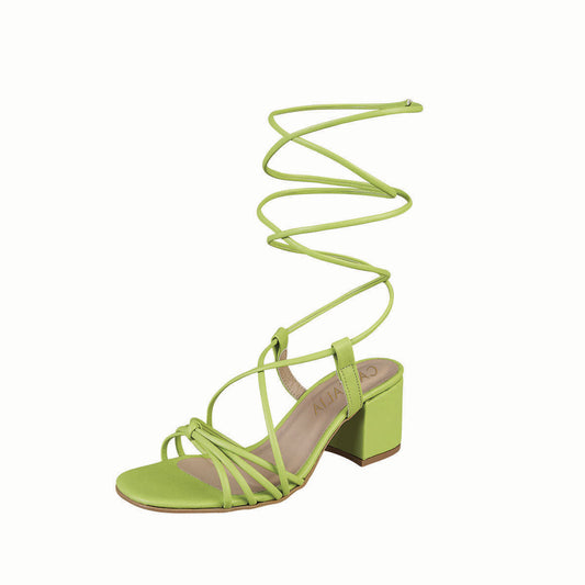 Tacón Para Mujer CASTALIA 213-85 Verde Tira Ajustable