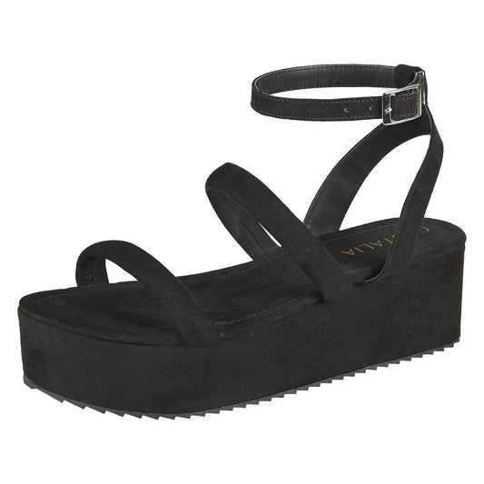 Plataforma Para Mujer CASTALIA Negro Gamuza 220-65