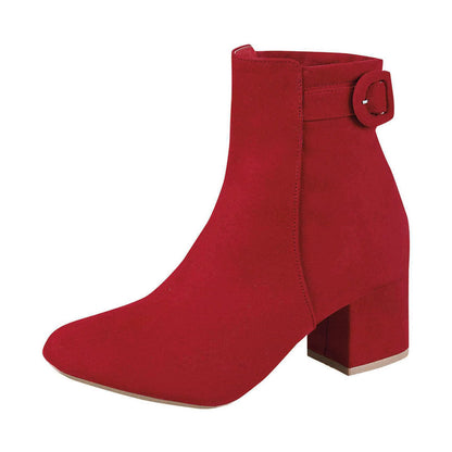 Botin Para Mujer CASTALIA Rojo Gamuza 246-75