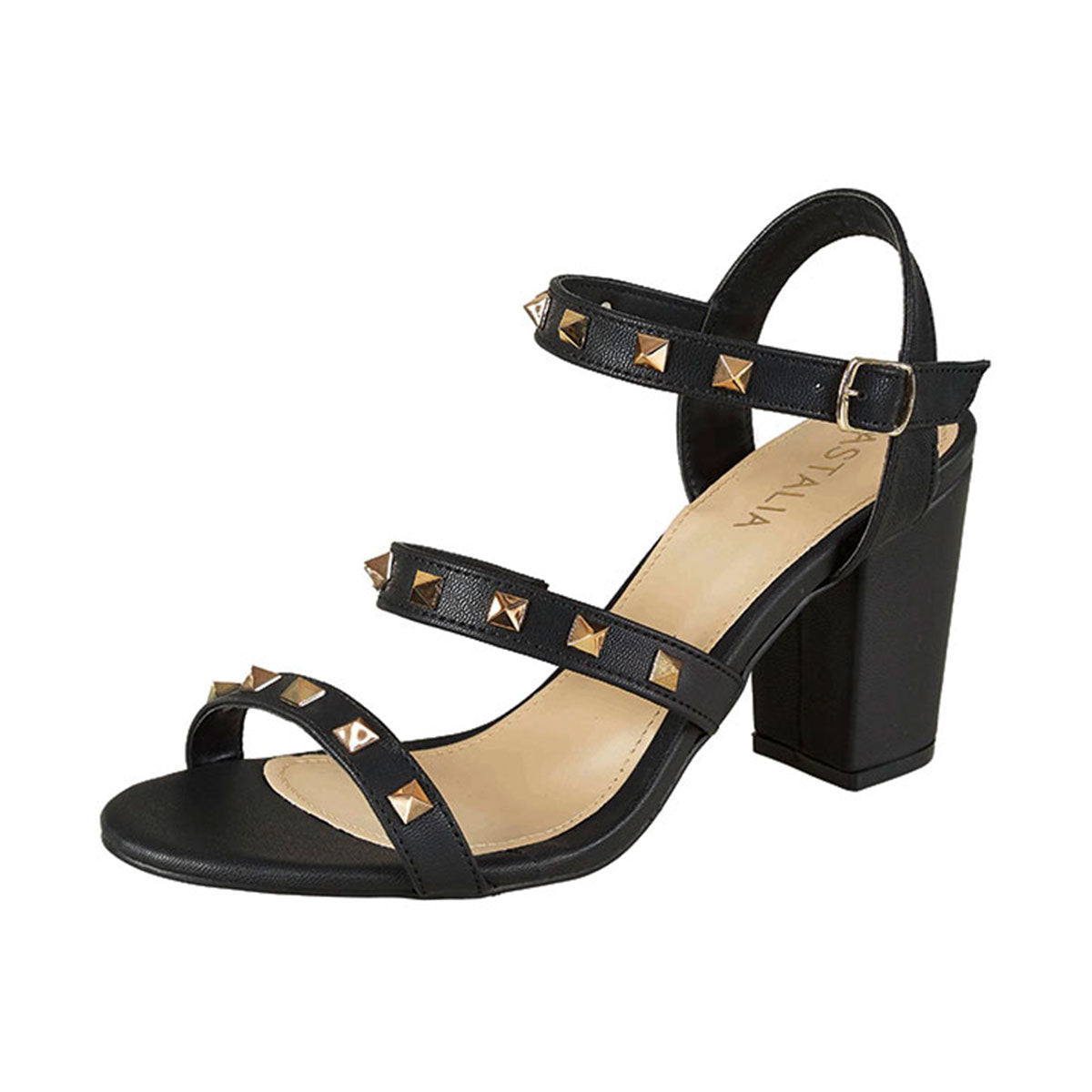 Tacón Para Mujer CASTALIA Negro con Estoperoles 296-24