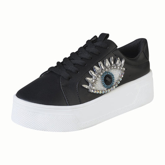 Tenis Urbano Para Mujer CASTALIA 352-10 Negro con Pedrería