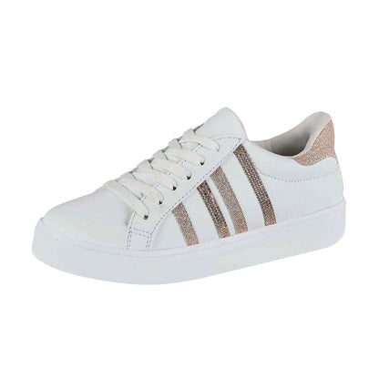 Tenis Urbano Para Mujer CASTALIA Blanco con Pedreria 382-50