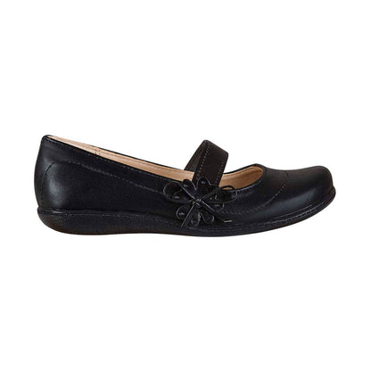 Zapato Escolar Para Niña CASTALIA 444-124 Negro con Detalle de Flor