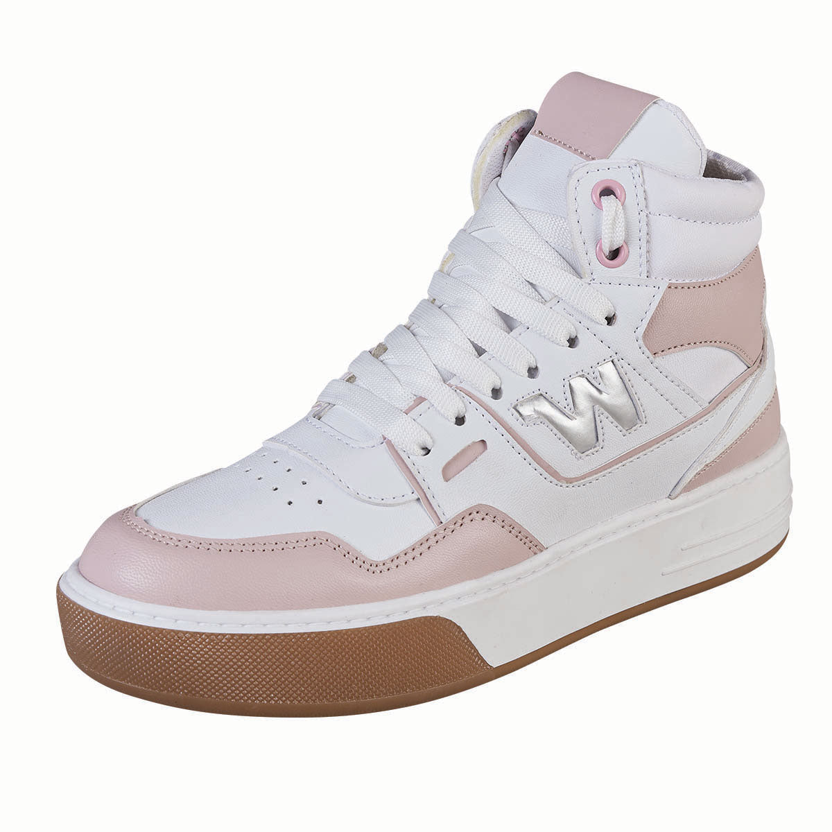 Tenis Tipo Bota Para Mujer CASTALIA 614-77 Blanco con Rosa