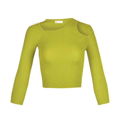 Suéter Para Mujer TREVO 905-74 Citronela con Abertura en el hombro
