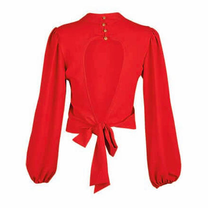 Blusa Para Mujer TREVO 939-44 Roja Descubierta de la Espalada