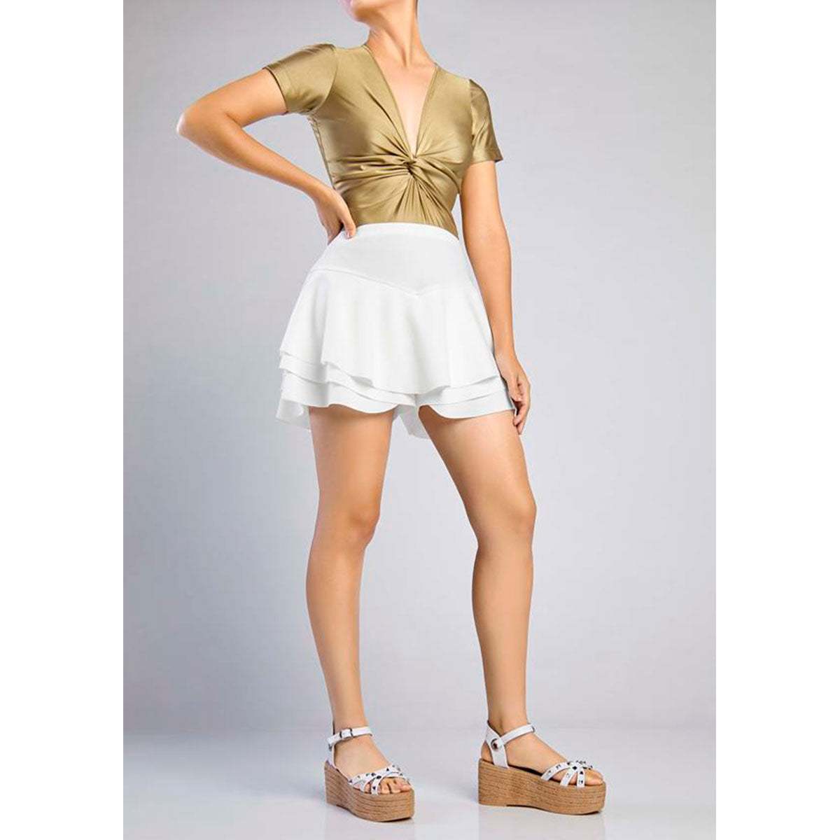Short Falda Para Mujer TREVO 953-156 Blanco
