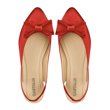 Balerina Para Mujer CASTALIA 124-77 Rojo Elástico ajustable