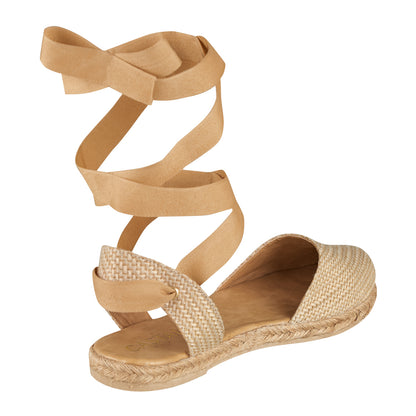 Balerina Para Mujer CASTALIA 225-11 Camel Cintas ajustables