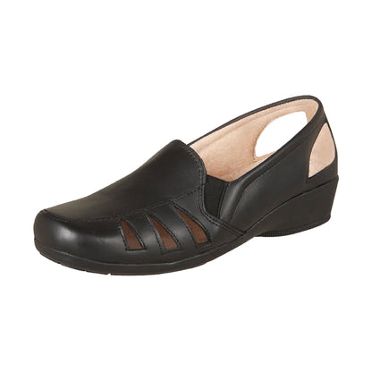Zapato Confort Clasico Para Mujer CASTALIA 016-15 Negro Elástico Ajustable Lateral