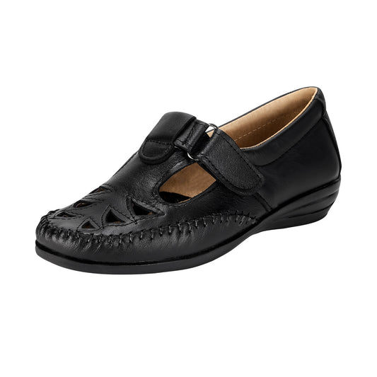 Zapato Confort Clasico Para Mujer CASTALIA 250-46 Negro Contactel Ajustable