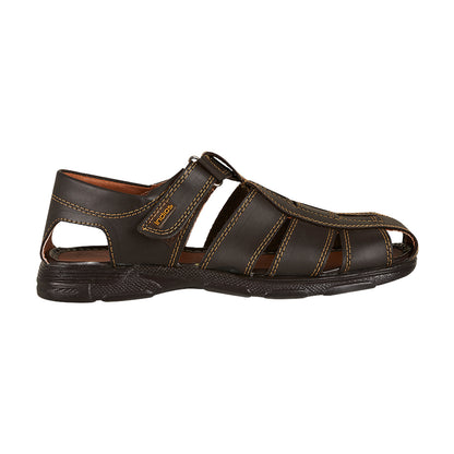 Huarache Para Hombre CASTALIA 535-108 Café con Velcro